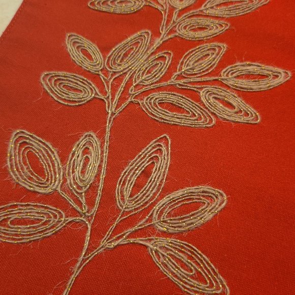 Threshold Red and Gold Table Placemats - Set of 3 - Picture 3 of 9